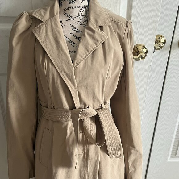 Maurice's Dressy Khaki Trench Belted Trench Coat - Size Large - Picture 5 of 5